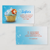 mooie blauwe cakettaart visitekaartjes (Voorkant / Achterkant)