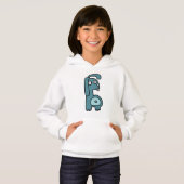 Mooie Blauwe Cartoon Geit Meisjes Pullover (Voorkant volledig)