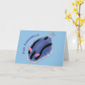 Mooie blauwe cartoon illustratie kaart (Gele Bloem)