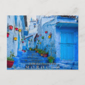 Mooie Blauwe Chefchaouen Marokkaanse Architectuur Briefkaart (Voorkant)