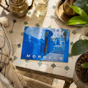 Mooie Blauwe Chefchaouen Marokkaanse Architectuur Briefkaart