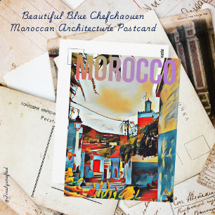 Mooie Blauwe Chefchaouen Marokkaanse Architectuur Briefkaart
