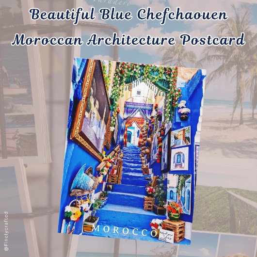 Mooie Blauwe Chefchaouen Marokkaanse Architectuur Briefkaart