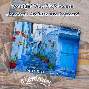 Mooie Blauwe Chefchaouen Marokkaanse Architectuur Briefkaart