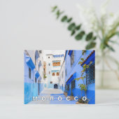 Mooie Blauwe Chefchaouen Marokkaanse Architectuur Briefkaart (Staand voorkant)