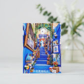 Mooie Blauwe Chefchaouen Marokkaanse Architectuur Briefkaart (Staand voorkant)