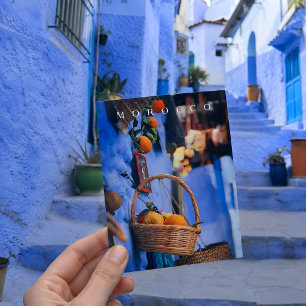 Mooie Blauwe Chefchaouen Marokko Medina Straten Briefkaart