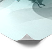 Mooie, blauwe, coole, afgekoelde bloemen bladeren poster (Hoek)