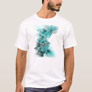 Mooie, blauwe, coole, afgekoelde bloemen bladeren t-shirt