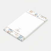 Mooie Blauwe Crème Tane Bruine Bloemen Post-it® Notes (Schuin)