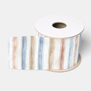 Mooie Blauwe Crème Tane Strepen Bruiloft Grosgrain Lint