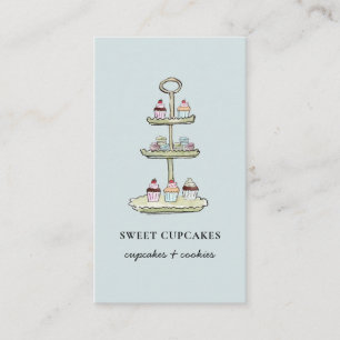 Mooie Blauwe Cupcakes Dessert visitekaartje