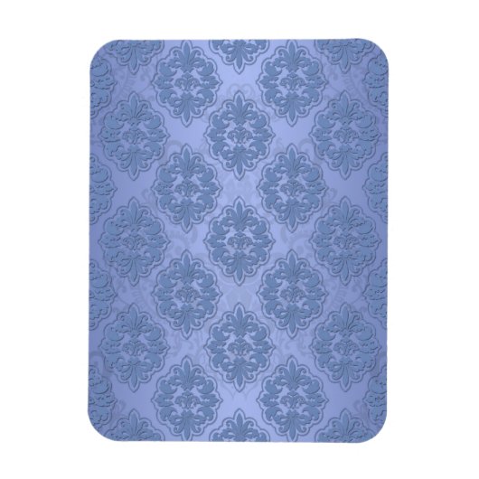 Mooie Blauwe Damast Magneet (Verticaal)