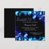 Mooie Blauwe Diamant Sweet 16 Uitnodigen Kaart (Voorkant / Achterkant)