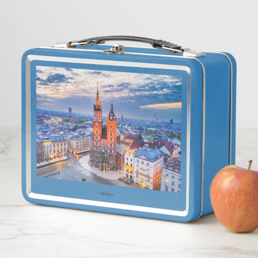 Mooie blauwe doos met Krakau nacht in Polen. (In situ)