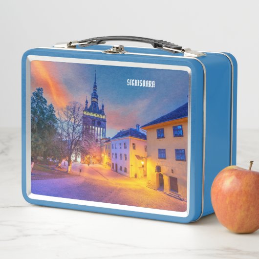 Mooie blauwe doos met Sighisoara (In situ)