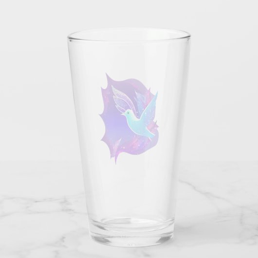 Mooie blauwe dove glas (Achterkant)