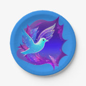 Mooie blauwe dove papieren bordje (Voorkant)