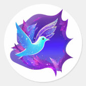 Mooie blauwe dove ronde sticker (Voorkant)