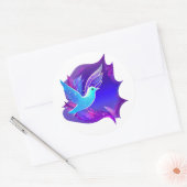 Mooie blauwe dove ronde sticker (Envelop)