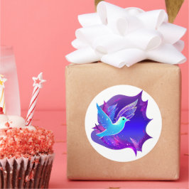 Mooie blauwe dove ronde sticker