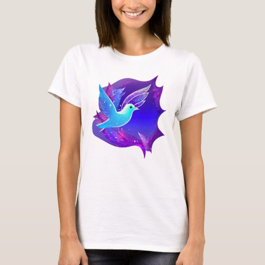 Mooie blauwe dove t-shirt (Voorkant)