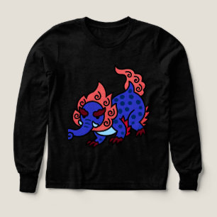 Mooie Blauwe Draak Kinderen T-shirt met Lange Mouw