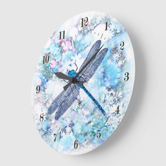 Mooie blauwe dragonfly grote klok (Hoek)