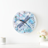 Mooie blauwe dragonfly grote klok (Huis)