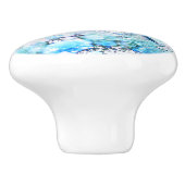 Mooie blauwe dragonfly keramische knop (Zijkant)