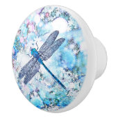 Mooie blauwe dragonfly keramische knop (Rechts)