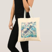 Mooie blauwe dragonfly tote bag (Voorkant (product))