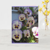 Mooie Blauwe Driebloem Viooltje bloemen bloemkaart Kaart (Gele Bloem)