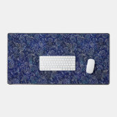 Mooie blauwe dromerige batik botanicals bureaumat (Keyboard & Muis)