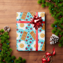 Mooie Blauwe Eieren Bacon Aardbeien Blauwe Bosbess Cadeaupapier
