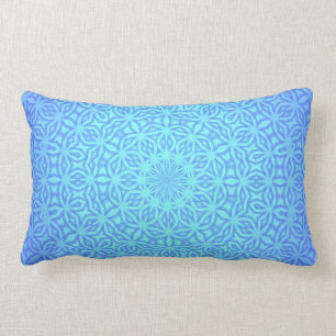 Mooie Blauwe Elegante Blauwe Kaleidoscoop Patroon Kussen
