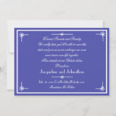 Mooie blauwe elegante klassieke chique save the da aankondiging (Achterkant)