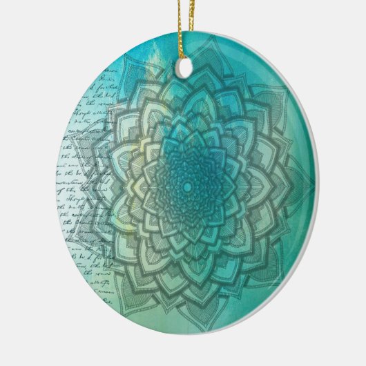 Mooie blauwe en Blauwgroen kerstversiering van Man Keramisch Ornament (Links)