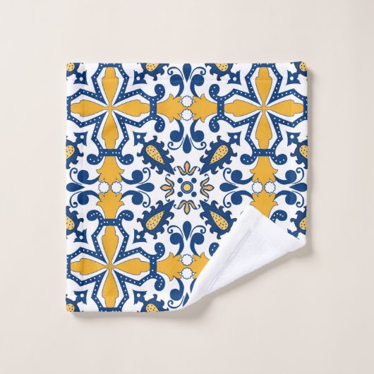 💙 mooie blauwe en gele Azulejos Bad Handdoek (Wasdoekje)