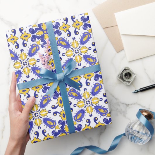 💙 mooie blauwe en gele Azulejos Cadeaupapier (Geschenken)