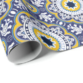 😍 mooie blauwe en gele Azulejos, Cadeaupapier (Rol Hoek)