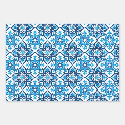 💙 mooie blauwe en gele Azulejos, Inpakpapier Vel (Voorkant 2)