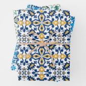 💙 mooie blauwe en gele Azulejos, Inpakpapier Vel (In situ)