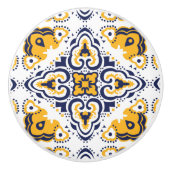 💛 🤍 mooie blauwe en gele Azulejos, Keramische Knop (Voorkant)