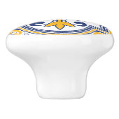 💙 mooie blauwe en gele Azulejos Keramische Knop (Zijkant)