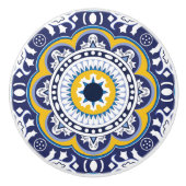 😍 mooie blauwe en gele Azulejos, Keramische Knop (Voorkant)