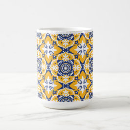 💙🤍💛 Mooie blauwe en gele Azulejos Koffiemok
