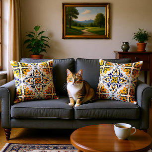 💛 mooie blauwe en gele Azulejos, Kussen