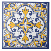 💙 mooie blauwe en gele Azulejos Tegeltje (Voorkant)