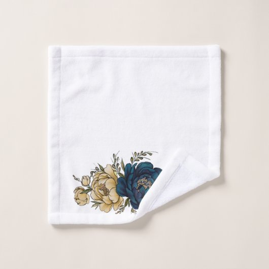 Mooie blauwe en gele dodendoekset bad handdoek (Wasdoekje)